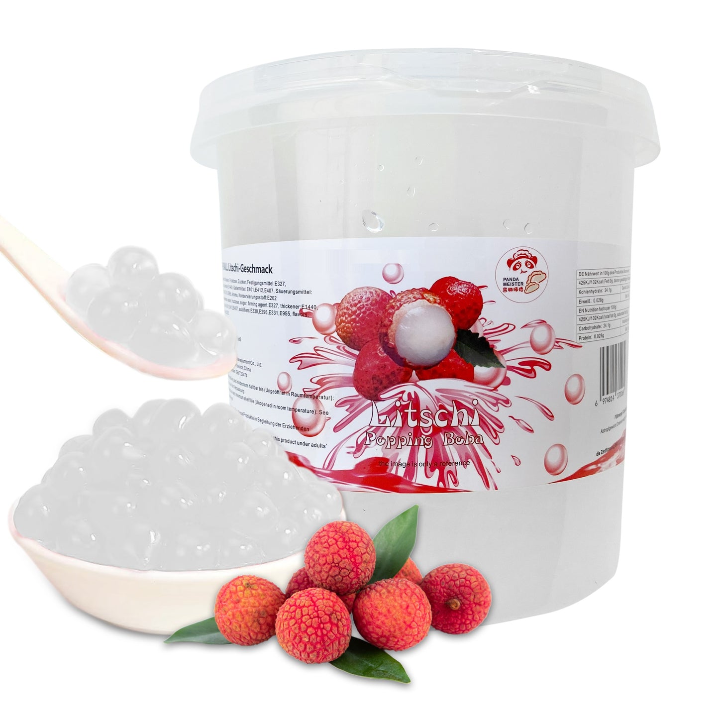 Bubble Tea Perlen Litschi - Bubbletea Boba Perlen Set 3KG-Versandkostenfrei - Natur&Vegan -Selber Machen Bubble Tea DIY Partys